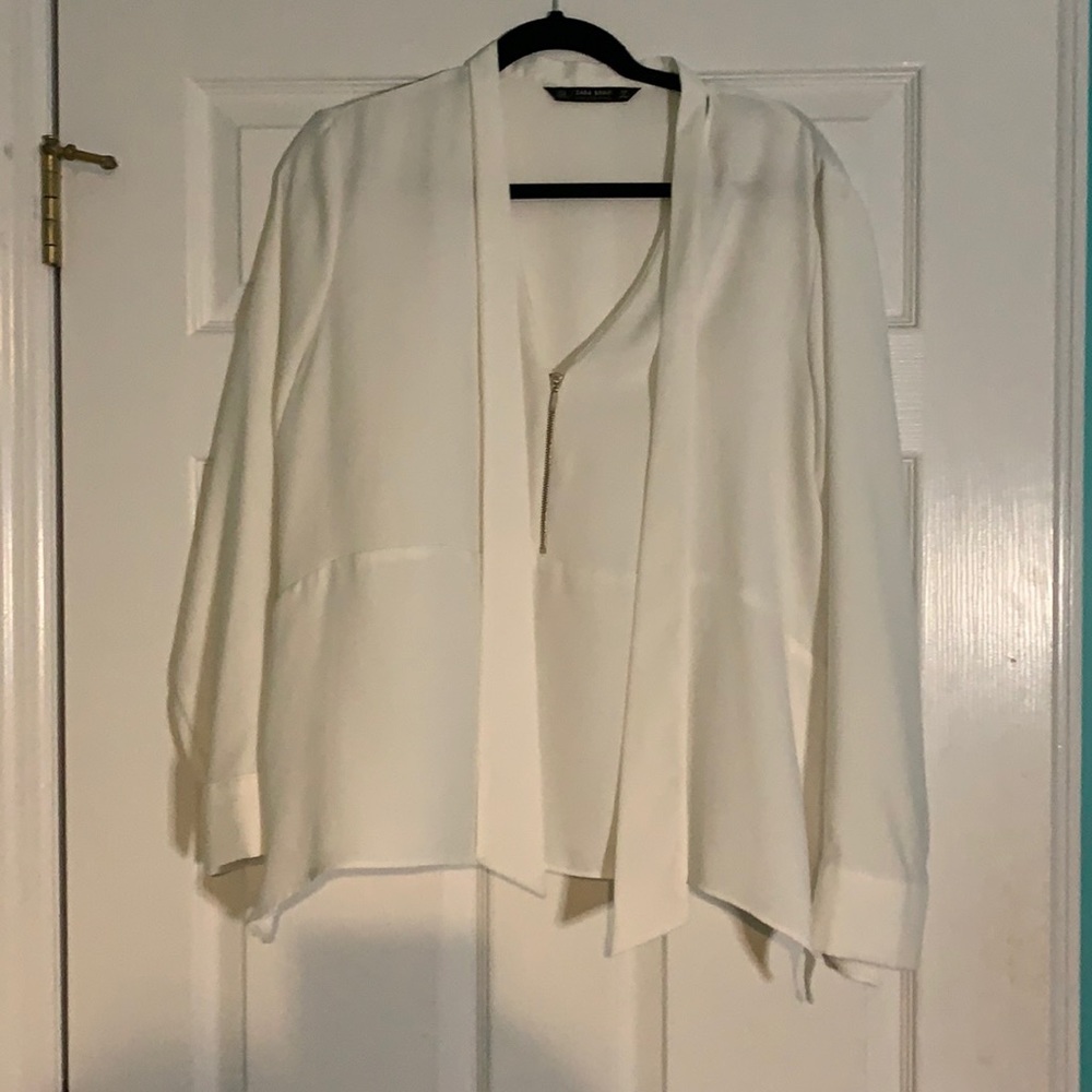 Long sleeve Zara white blouse